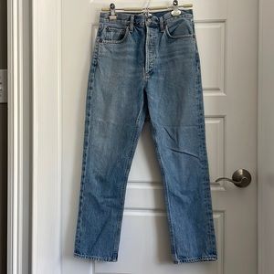 AGOLDE Riley High Rise Straight Crop, size 27, light wash